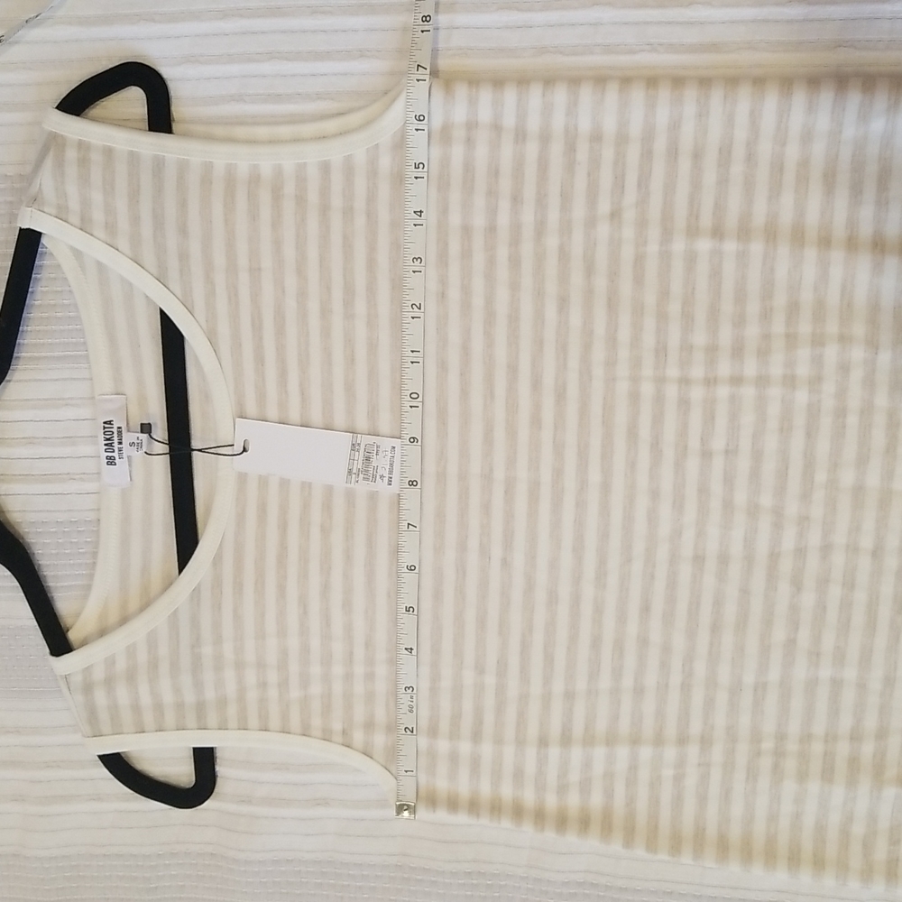 BB Dakota Longest Weekend Dress in Heather Grey Stripe Sleeveless size S - Picture 6 of 11